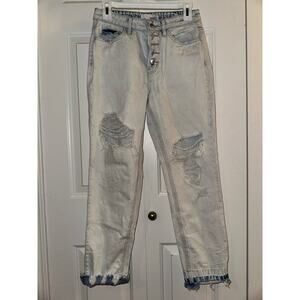 Light Wash Vervet Buttonfly Jeans Sz 25, Distressed, Cotton